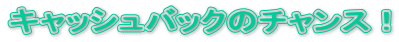 �L���b�V���o�b�N�̃`�����X�I

